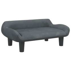Canapé pour enfants gris foncé 70x40x24 cm velours 529595529595
