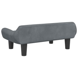 Canapé pour enfants gris foncé 70x40x24 cm velours 529595529595