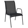 Ensemble à manger de jardin 7 pcs noir textilène et acier 529600529600