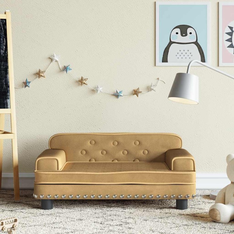 Canapé pour enfants marron 70x45x30 cm velours 529602529602