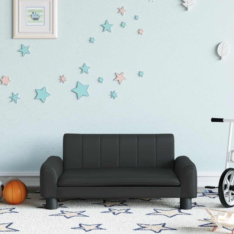Canapé pour enfants noir 70x45x30 cm similicuir 529607529607