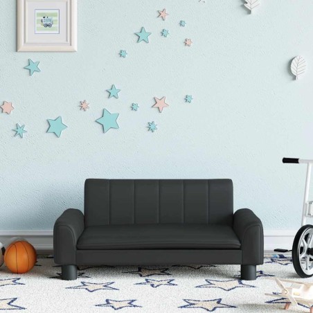 Canapé pour enfants noir 70x45x30 cm similicuir 529607529607