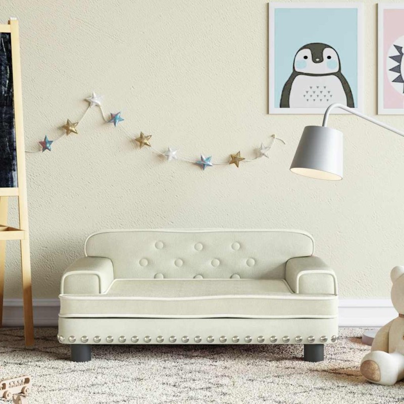 Canapé pour enfants crème 70x45x30 cm velours 529610529610