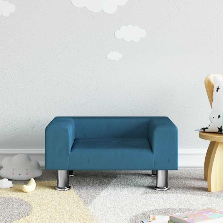 Canapé pour enfants bleu 50x40x26,5 cm velours 529617529617