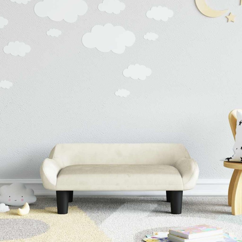 Canapé pour enfants crème 70x40x24 cm velours 529619529619