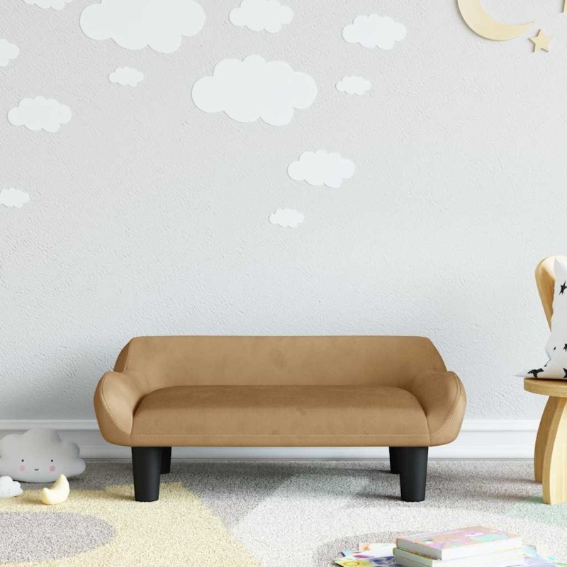Canapé pour enfants marron 70x40x24 cm velours 529620529620