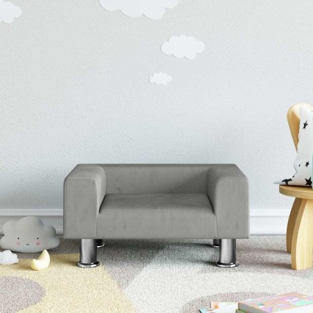 Canapé pour enfants gris clair 50x40x26,5 cm velours 529621529621
