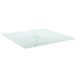 Dessus de table blanc 80x80 cm 6 mm verre trempé design marbre 529624529624