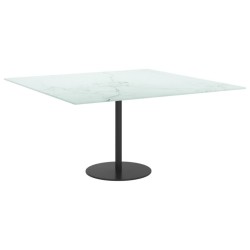 Dessus de table blanc 80x80 cm 6 mm verre trempé design marbre 529624529624