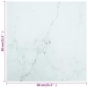 Dessus de table blanc 80x80 cm 6 mm verre trempé design marbre 529624529624