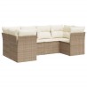 Salon de jardin avec coussins 6 pcs beige résine tressée 529631529631