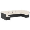 Salon de jardin 10 pcs avec coussins noir résine tressée 529632529632
