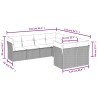 Salon de jardin 8 pcs avec coussins noir résine tressée 529635529635