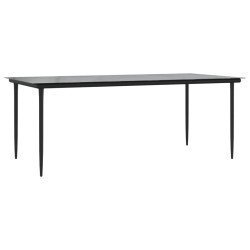 Ensemble à manger de jardin 9 pcs noir textilène et acier 529640529640