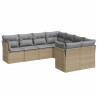 Salon de jardin avec coussins 8 pcs beige résine tressée 529641529641