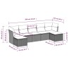 Salon de jardin avec coussins 7 pcs gris résine tressée 529642529642