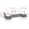 Salon de jardin avec coussins 7 pcs marron résine tressée 529643529643