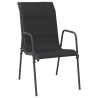 Ensemble à manger de jardin 7 pcs noir textilène et acier 529646529646