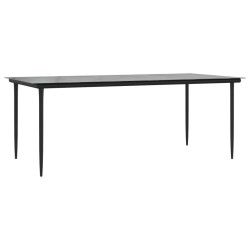 Ensemble à manger de jardin 7 pcs noir textilène et acier 529646529646