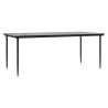 Ensemble à manger de jardin 7 pcs noir textilène et acier 529646529646
