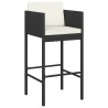 Ensemble de bar de jardin 7 pcs avec coussins noir poly rotin 529648529648