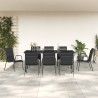 Ensemble à manger de jardin 9 pcs noir textilène et acier 529653529653