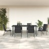 Ensemble à manger de jardin 7 pcs noir textilène et acier 529654529654