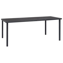 Ensemble à manger de jardin 7 pcs noir textilène et acier 529654529654