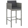 Ensemble de bar de jardin 7 pcs avec coussins gris poly rotin 529658529658