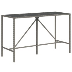 Ensemble de bar de jardin 7 pcs avec coussins gris poly rotin 529658529658