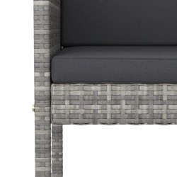Ensemble de bar de jardin 7 pcs avec coussins gris poly rotin 529658529658