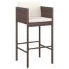 Ensemble de bar de jardin avec coussins 7 pcs marron poly rotin 529665529665