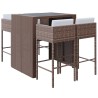 Ensemble de bar de jardin avec coussins 5 pcs marron poly rotin 529666529666