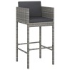 Ensemble de bar de jardin 7 pcs avec coussins gris poly rotin 529669529669