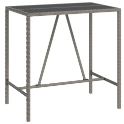 Ensemble de bar de jardin 7 pcs avec coussins gris poly rotin 529669529669