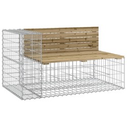 Banc de jardin design gabion 347x71x65,5cm bois de pin imprégné 529671529671