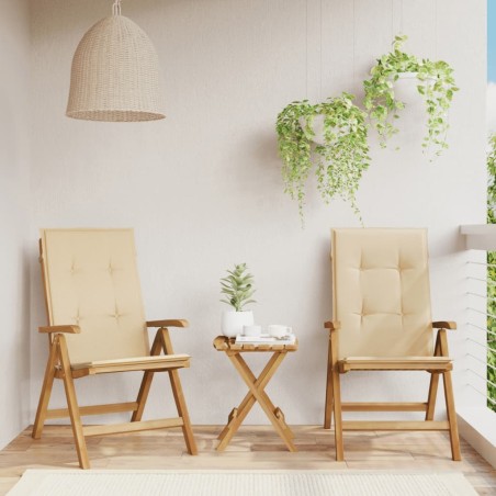 Chaises de jardin inclinables lot de 2 et coussins teck massif 529674529674