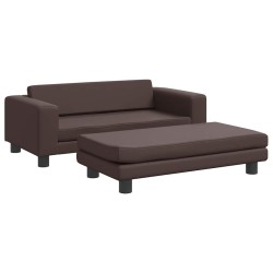 Canapé avec repose-pied pour enfants marron 100x50x30 cm 529677529677