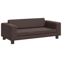 Canapé avec repose-pied pour enfants marron 100x50x30 cm 529677529677