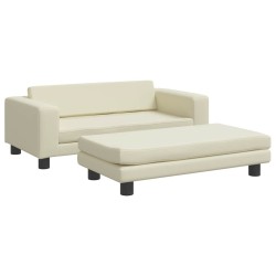 Canapé avec repose-pied pour enfants crème 100x50x30 cm 529678529678