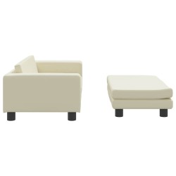 Canapé avec repose-pied pour enfants crème 100x50x30 cm 529678529678