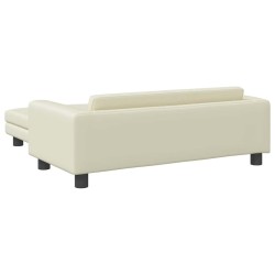 Canapé avec repose-pied pour enfants crème 100x50x30 cm 529678529678