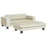Canapé avec repose-pied pour enfants crème 100x50x30 cm velours 529679529679