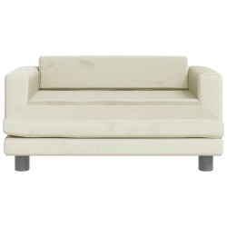 Canapé avec repose-pied pour enfants crème 100x50x30 cm velours 529679529679