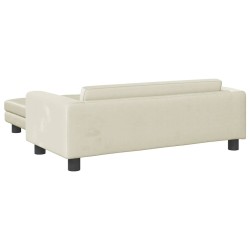 Canapé avec repose-pied pour enfants crème 100x50x30 cm velours 529679529679