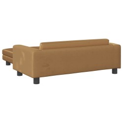 Canapé avec repose-pied pour enfants marron 100x50x30cm velours 529680529680