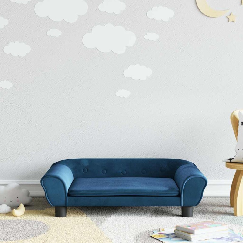 Canapé pour enfants bleu 70x45x26 cm velours 529682529682