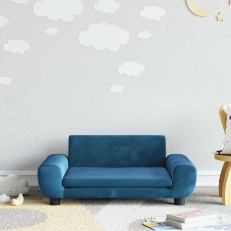 Canapé pour enfants bleu 70x45x33 cm velours 529683529683