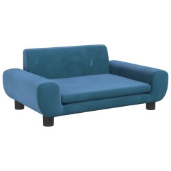 Canapé pour enfants bleu 70x45x33 cm velours 529683529683