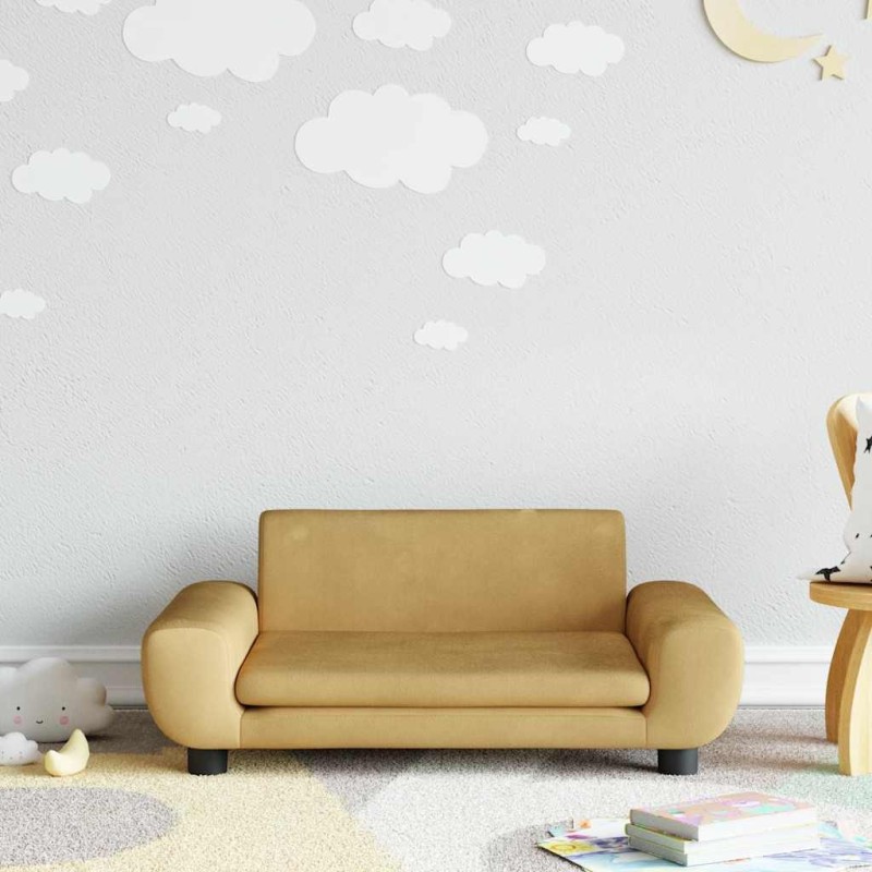 Canapé pour enfants marron 70x45x33 cm velours 529685529685